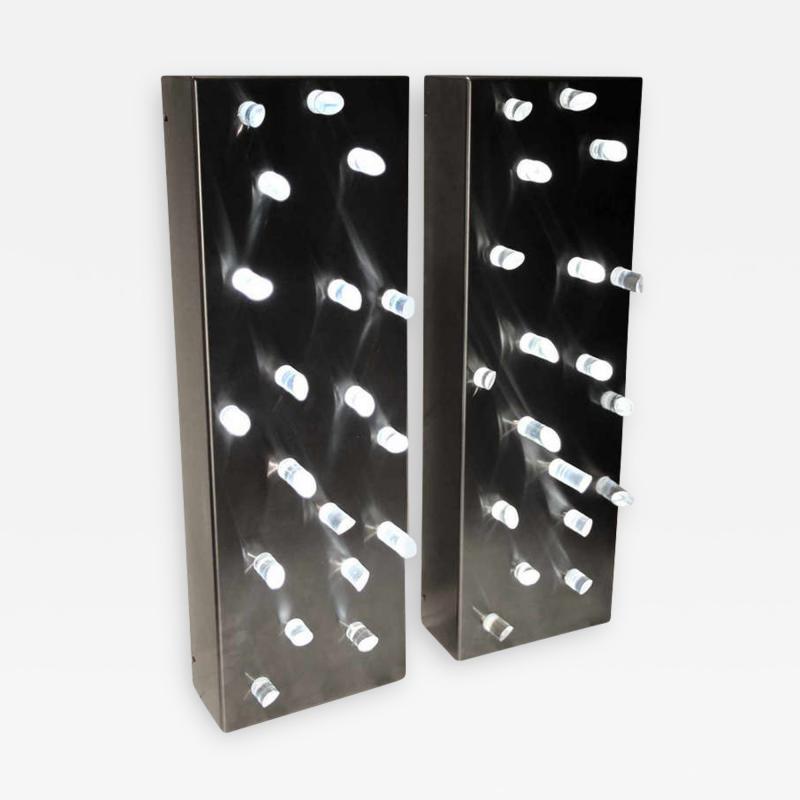 Angelo Brotto Pair of large 1970s wall lights attributed to Angelo Brotto