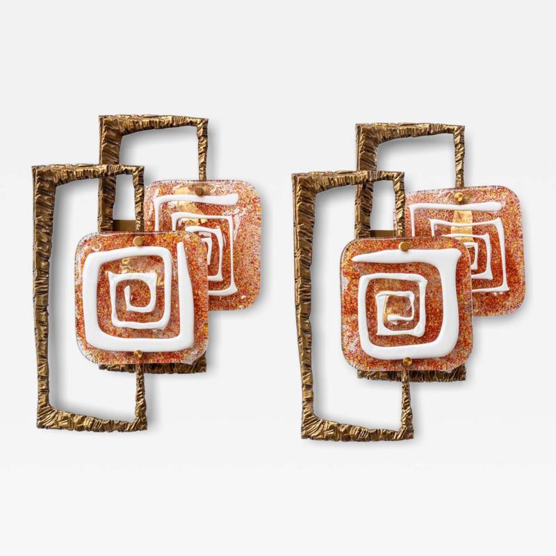 Angelo Brotto Pair of sculptural wall lights by Angelo Brotto for Esperia
