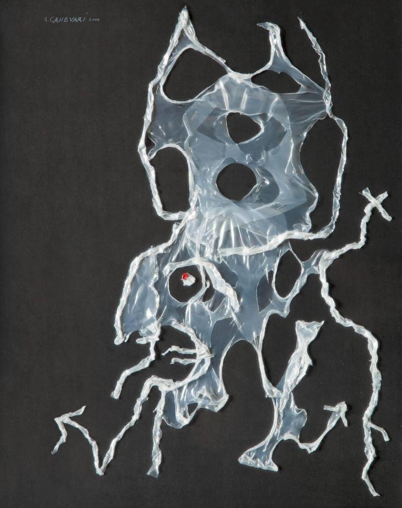 Angelo Canevari Vecchio Papa Old Pope Surrealist Drawing Made With Melted Polyethylene