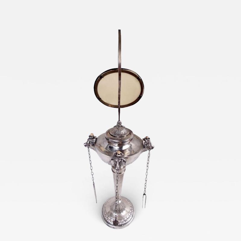 Angelo Giannotti Antique Italian Grand Tour Silver Oil Lamp by Angelo Giannotti C 1830