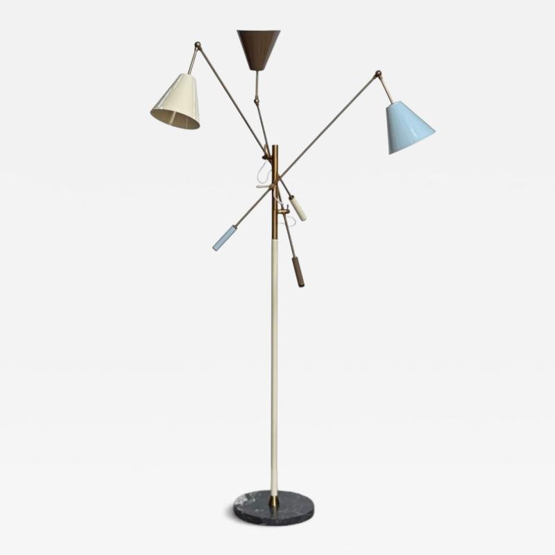 Angelo Lelii Triennale Floor Lamp by Arredoluce w Marble Base Italy 1950