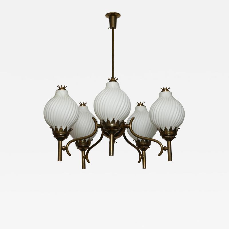 Angelo Lelli Lelii Angelo Lelii Nabore Corno for Arredoluce chandelier large