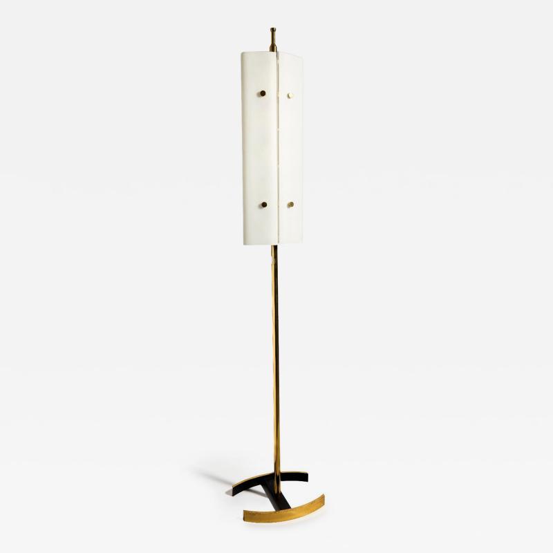 Angelo Lelli Lelii Angelo Lelii Opaline Glass floor Lamp Italy 1950