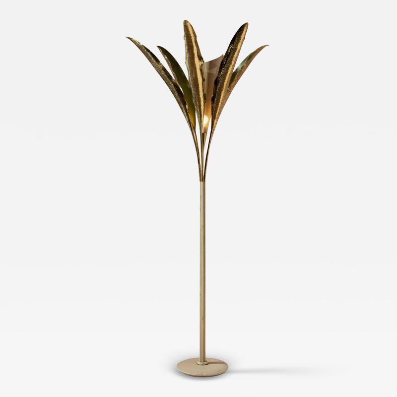 Angelo Lelli Lelii Angelo Lelii brass and metal floor lamp model 12383 by Arredoluce Italy 1950s