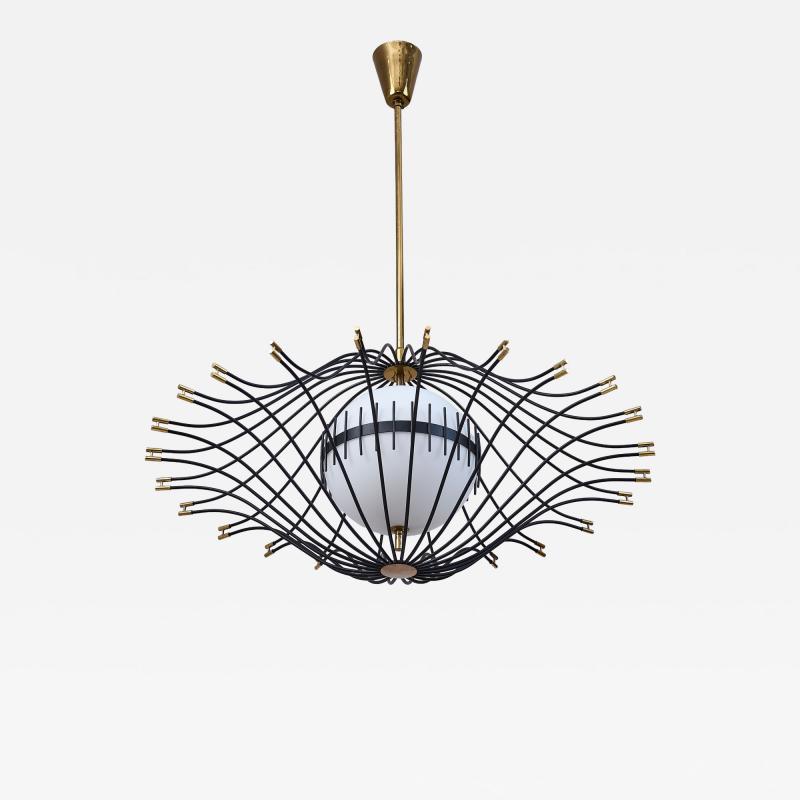 Angelo Lelli Lelii Angelo Lelii for Arredoluce Rare and Exceptional Chandelier Italy 1950s