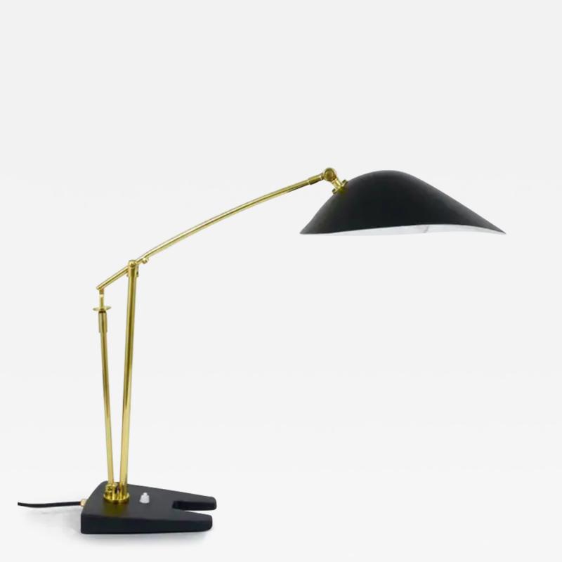 Angelo Lelli Lelii Angelo Lelli Style Articulated Midcentury Brass Table Desk Lamp Italy 1950s