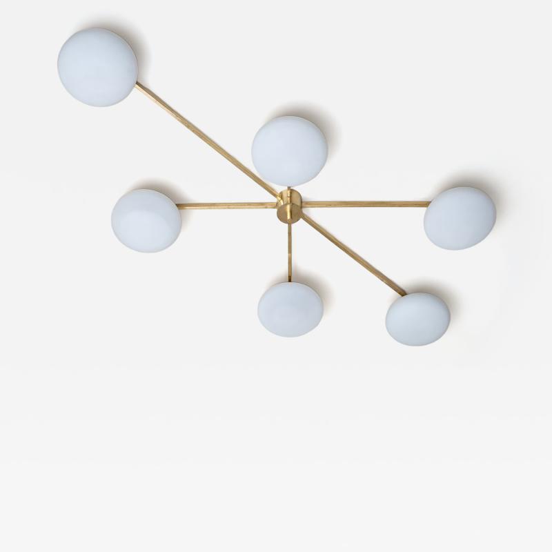 Angelo Lelli Lelii Ceiling Lamp Model 6 Lune by Angelo Lelli Edition Arredoluce Italy