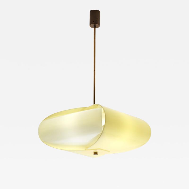 Angelo Lelli Lelii Ceiling lamp in brass and coloured perspex