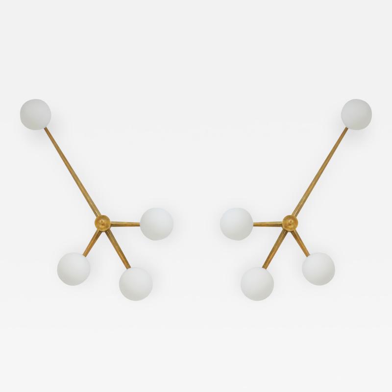 Angelo Lelli Lelii In The Style Of Angelo Lelli Opaline And Brass Pendant Lamp Wall Light Italy