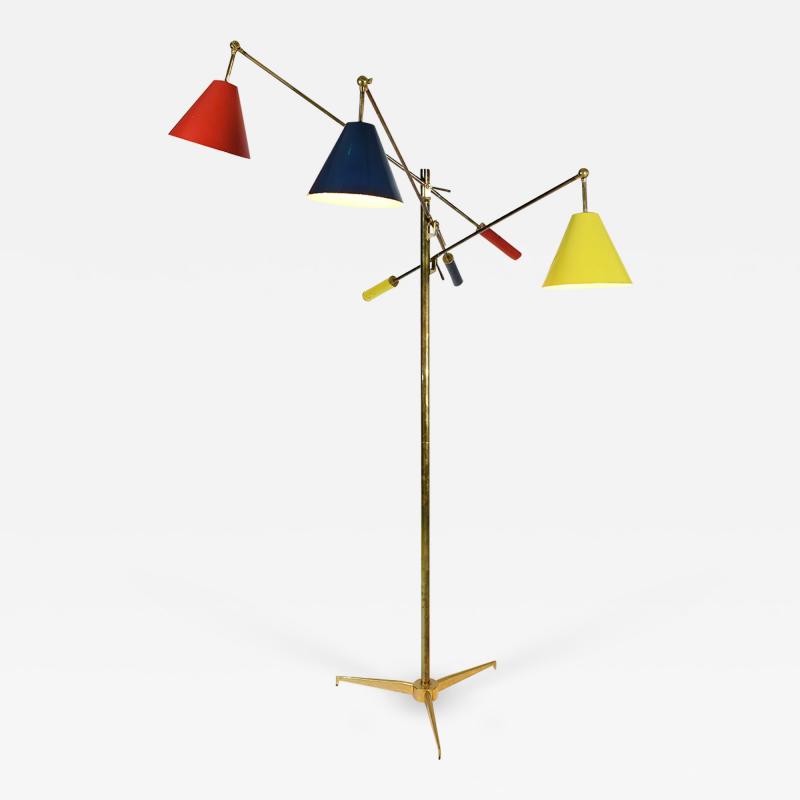 Angelo Lelli Lelii Triennale Floor lamp in brass