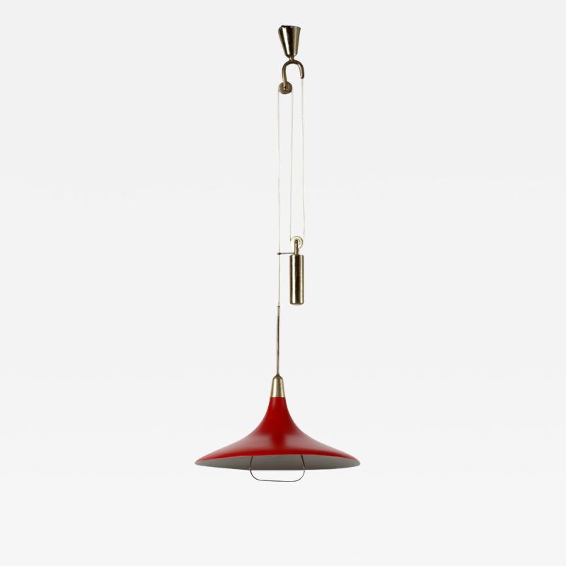 Angelo Lelli Lelii c1947 Angelo Lelii red lacquered light Arredoluce