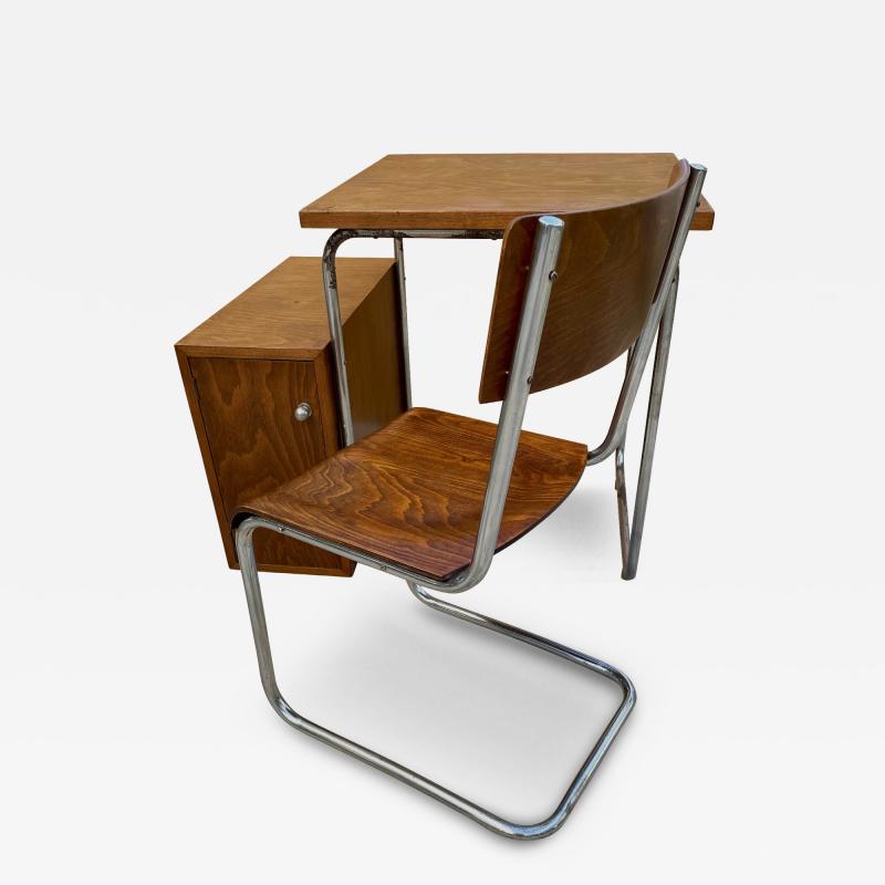 Angelo Luigi Colombo Columbus Small Italian Rationalist Desk and Chair