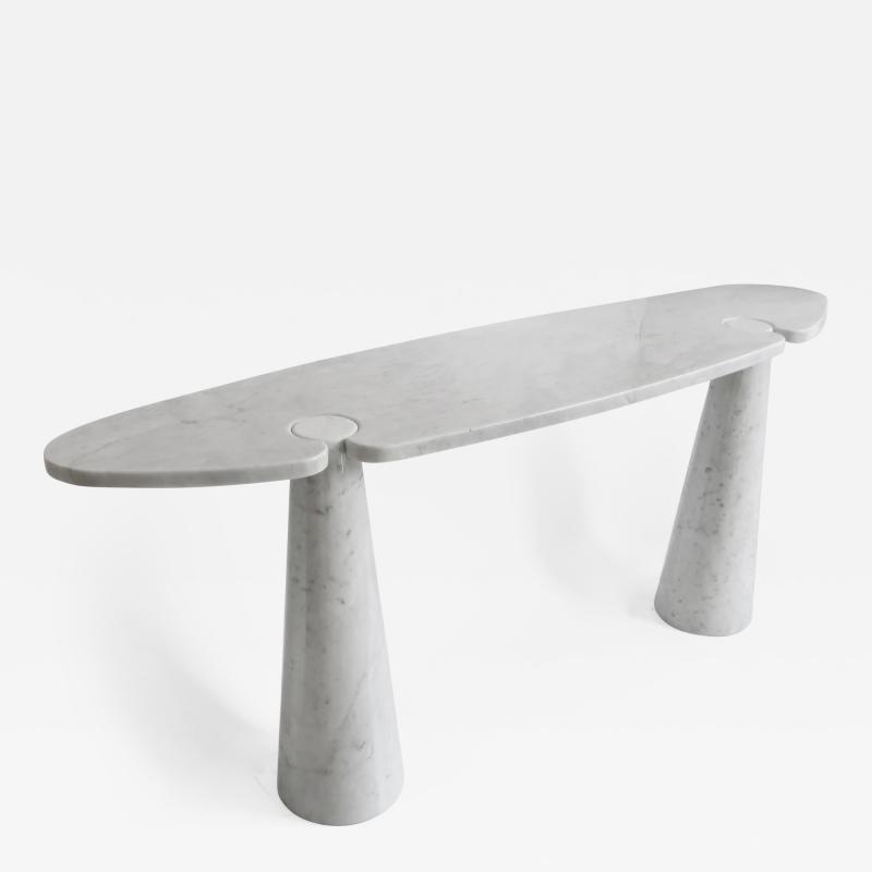 Angelo Mangiarotti ANGELO MANGIAROTTI WHITE CARRARA MARBLE EROS SERIES CONSOLE FOR SKIPPER