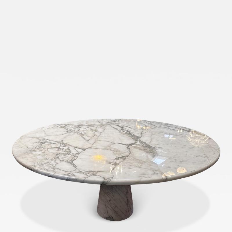 Angelo Mangiarotti Angelo Mangiarotti Calacatta Marble Round Oversize Dining Table 1970s