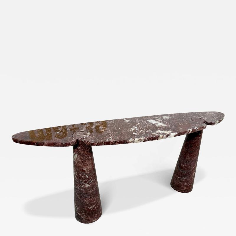 Angelo Mangiarotti Angelo Mangiarotti Eros Console Table in Rosso Verona Marble Italy 1970s