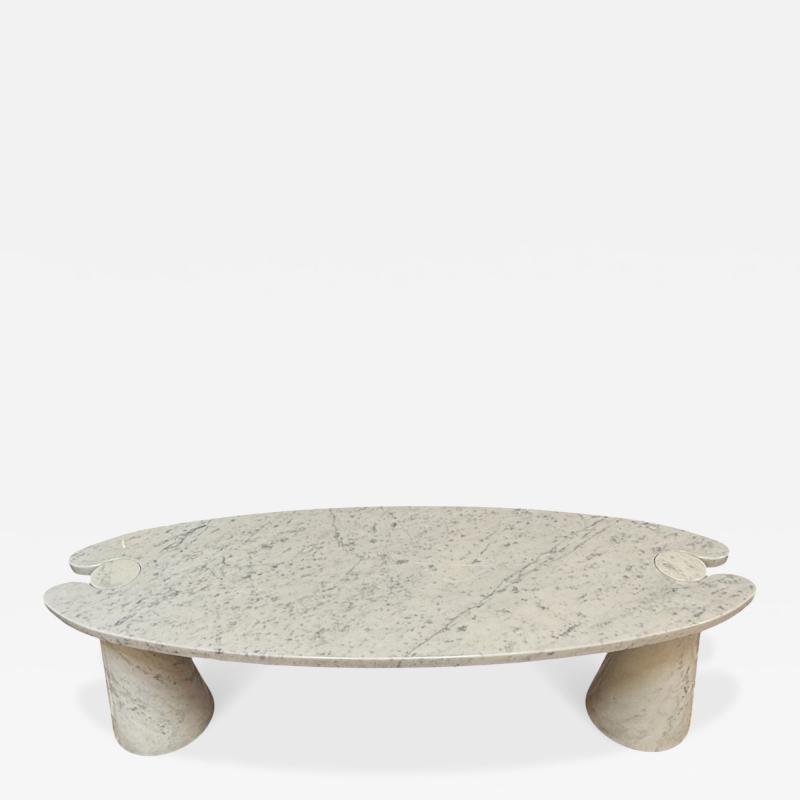 Angelo Mangiarotti Angelo Mangiarotti Eros White Marble Coffee Table Italy 1970s