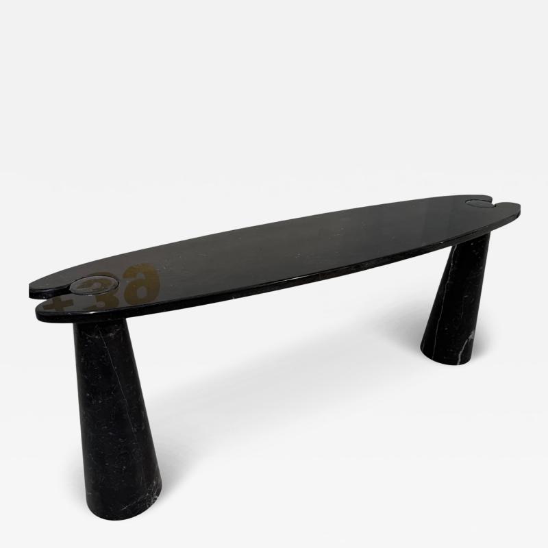 Angelo Mangiarotti Black Marquina marble Eros console table by Angelo Mangiarotti 