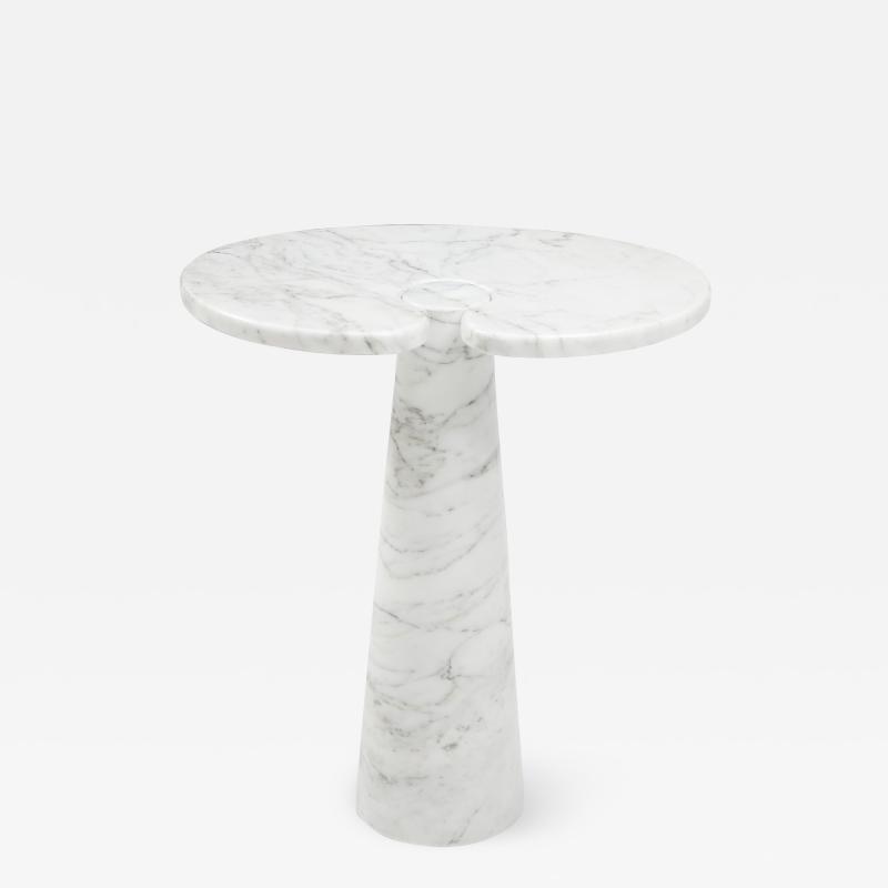 Angelo Mangiarotti Carrara Marble Tall Side Table from Eros Series by Angelo Mangiarotti