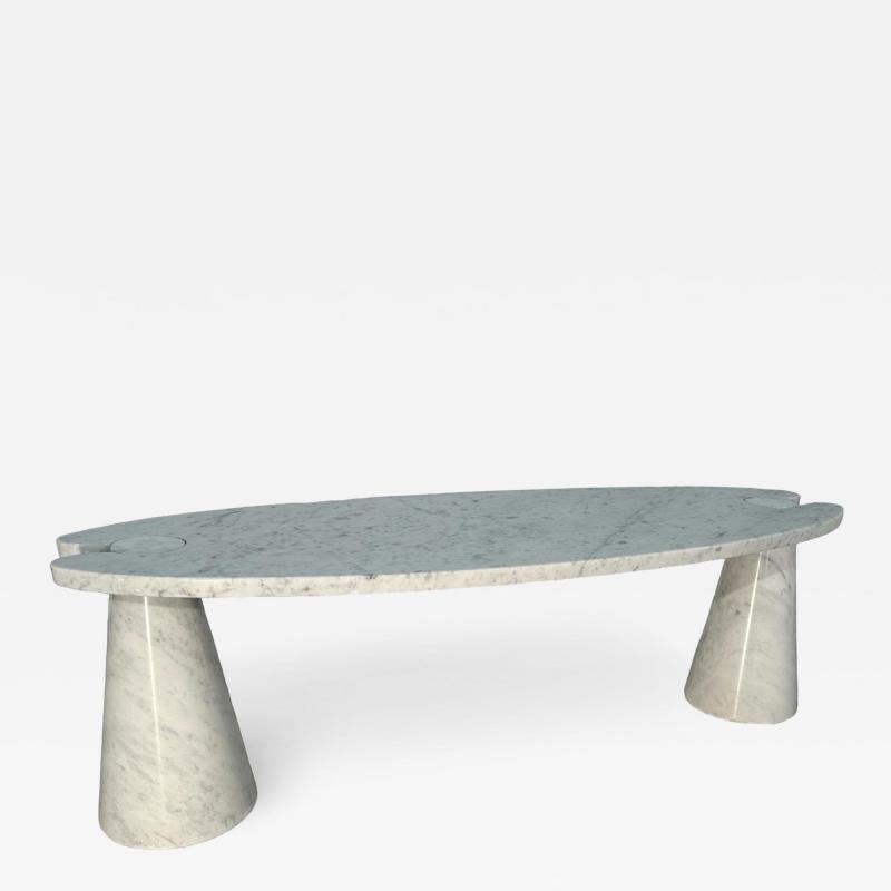 Angelo Mangiarotti Coffee Table Angelo Mangiarotti Carrara Marble Midcentury Italian Design 1970s