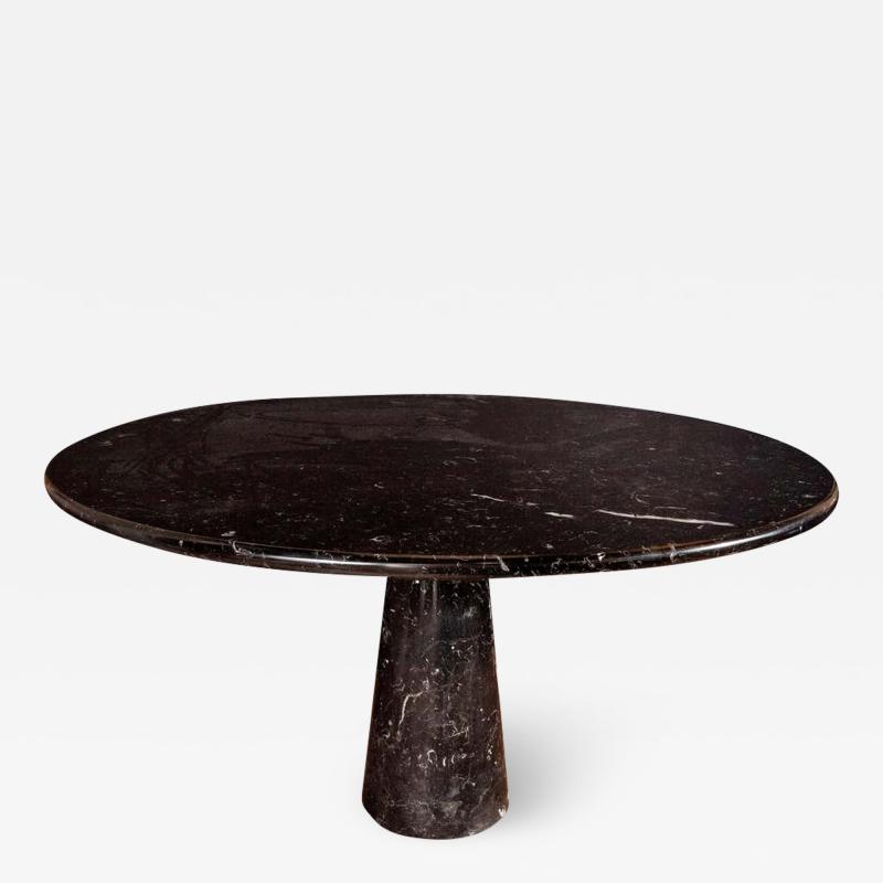 Angelo Mangiarotti Eros Round Table by Angelo Mangiarotti in Black Marquina Marble Italy 1970s