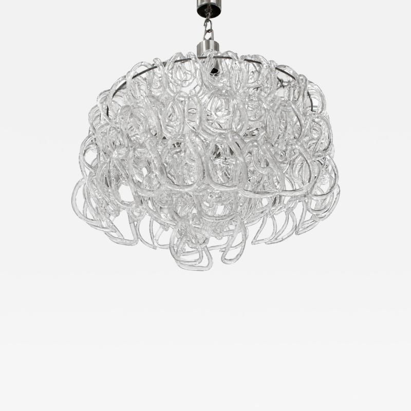 Angelo Mangiarotti Giogali Murano Glass Chandelier for Vistosi 1970 Italy