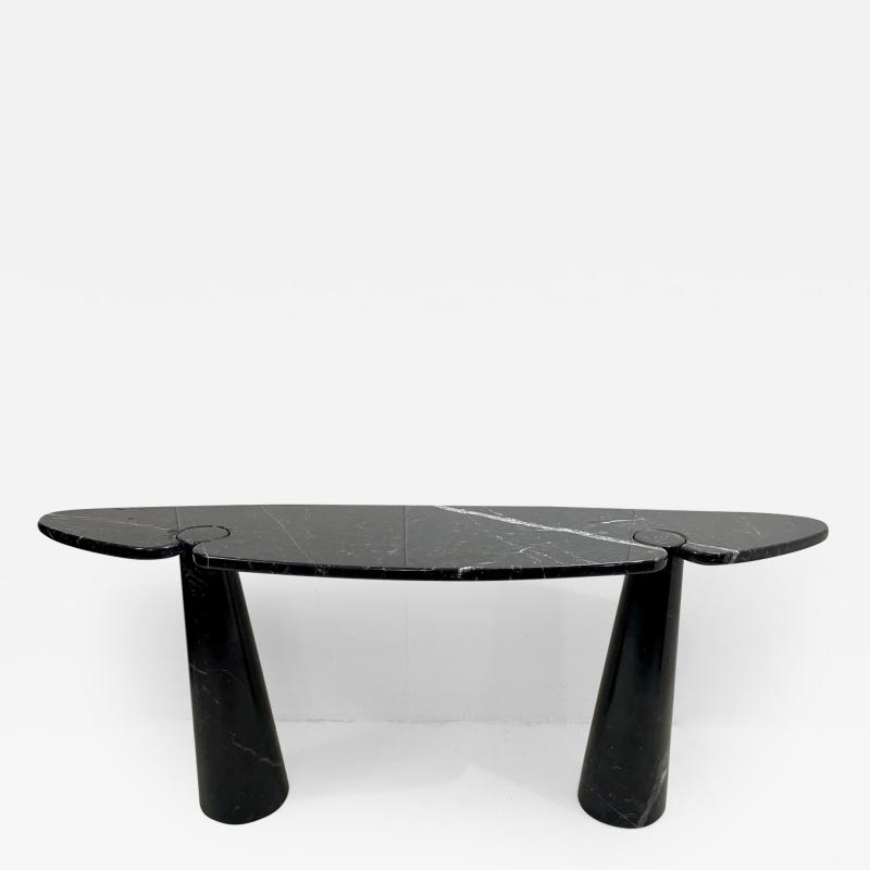 Angelo Mangiarotti Mid Century Eros Black Marble Console Table by Angelo Mangiarotti