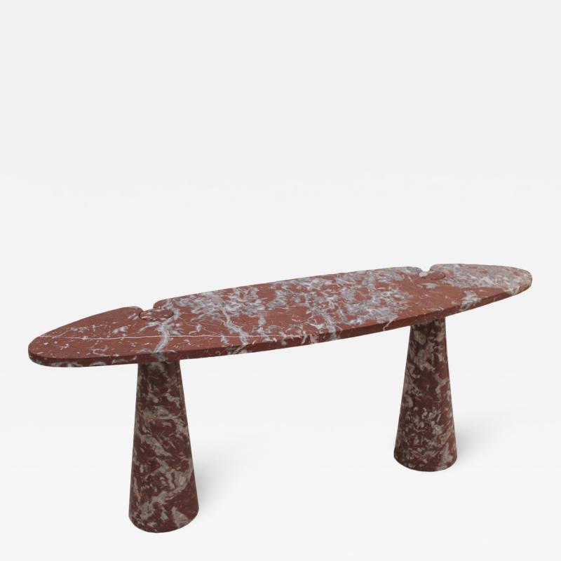 Angelo Mangiarotti Midcentury Angelo Mangiarotti Italian Eros Console Coral Red Marble for Skipper