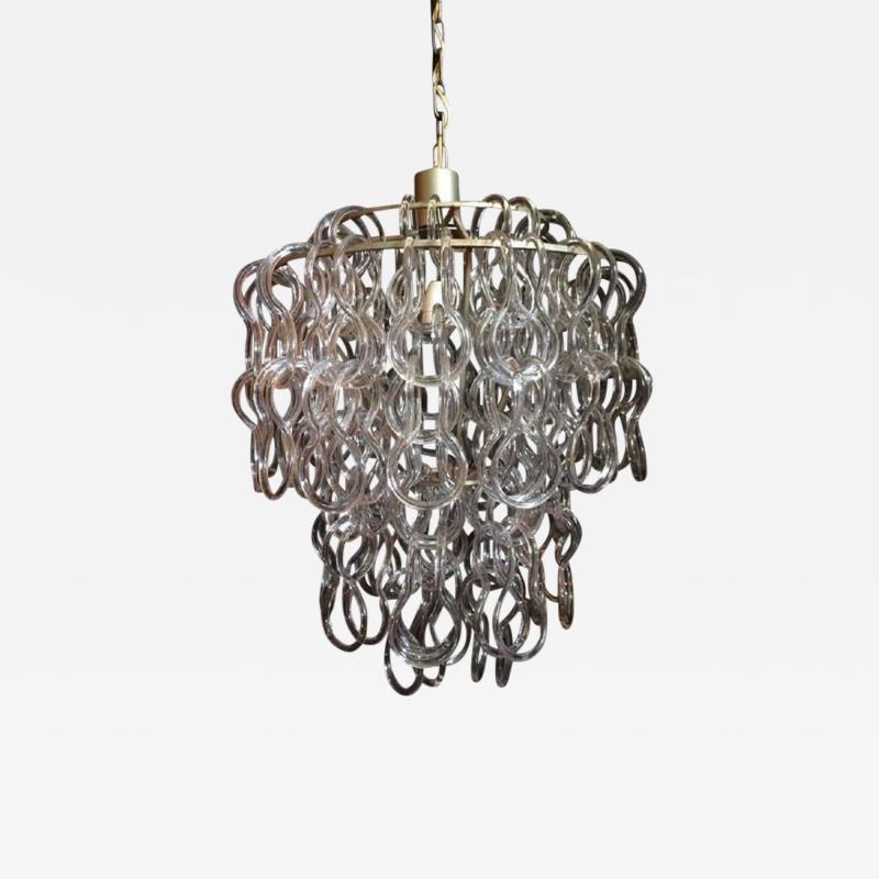 Angelo Mangiarotti Original Giogali Chandelier by Angelo Mangiarotti Vistosi Murano 1970s