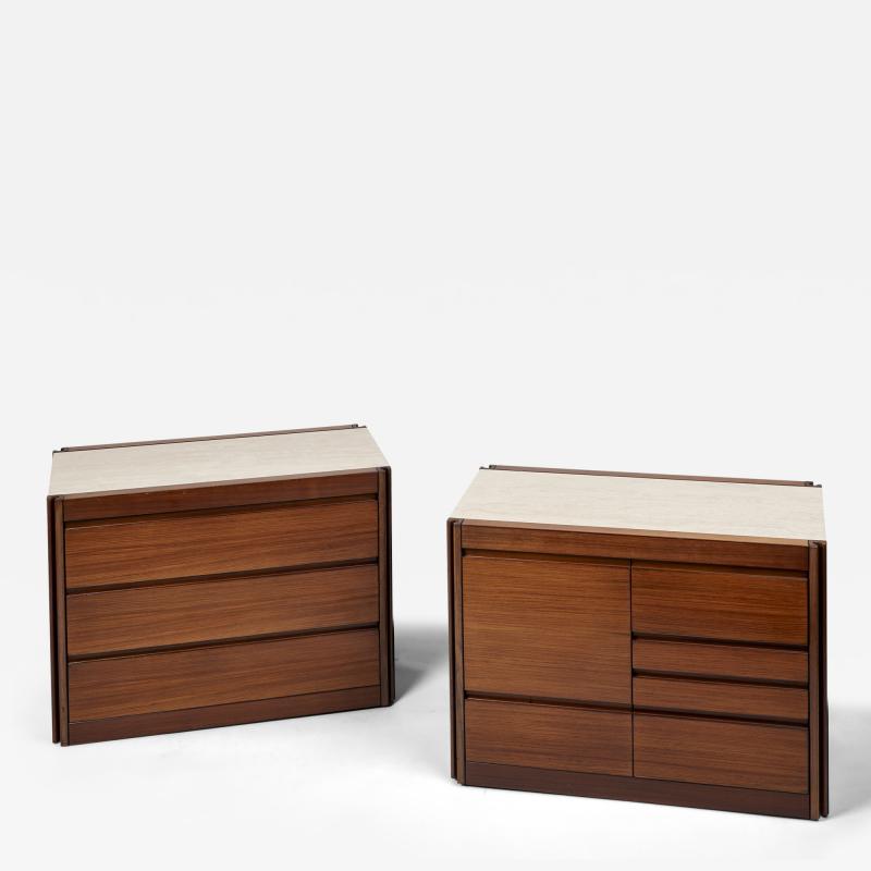 Angelo Mangiarotti Pair Of Mangiarotti Side Table Cabinets