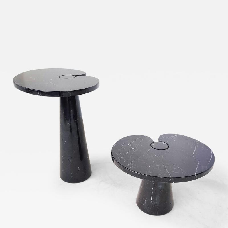 Angelo Mangiarotti Pair of Black Eros Marble Side Tables by Angelo Mangiarotti