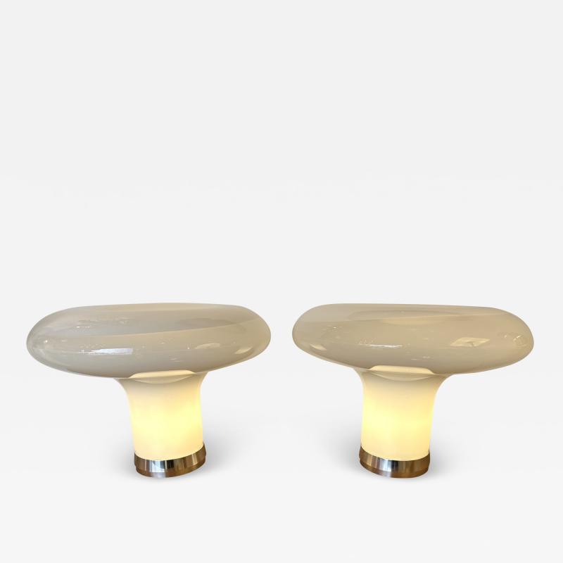 Angelo Mangiarotti Pair of Lesbo Lamps Murano Glass by Angelo Mangiarotti for Artemide Italy 1970