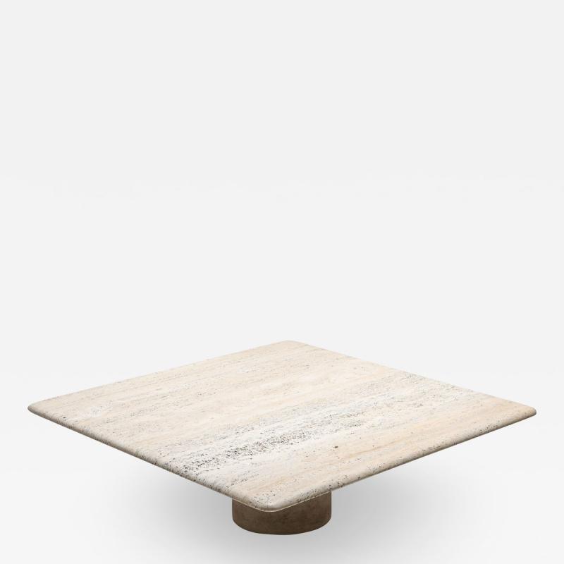 Angelo Mangiarotti Travertine Coffee Table by Angelo Mangiarotti 1970s