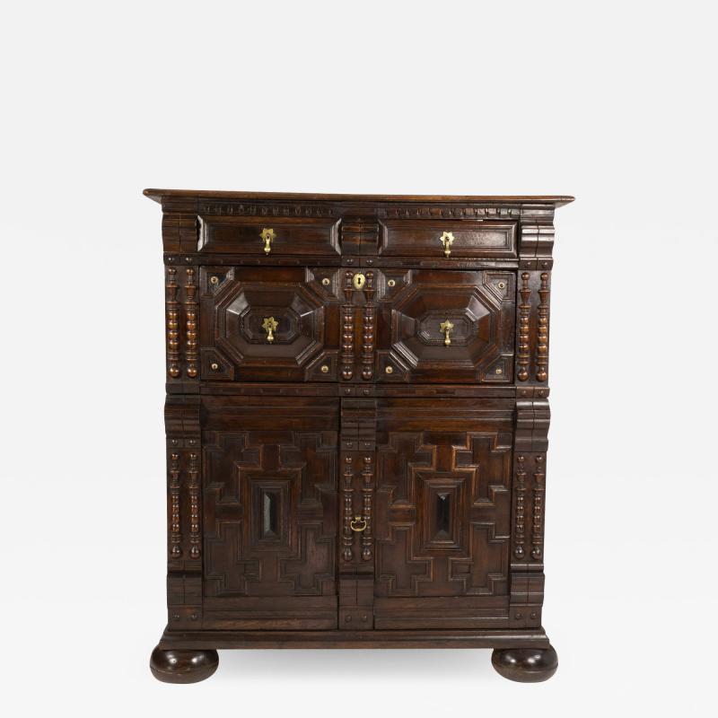 Anglo Dutch Oak Moulded Front Two part Chest