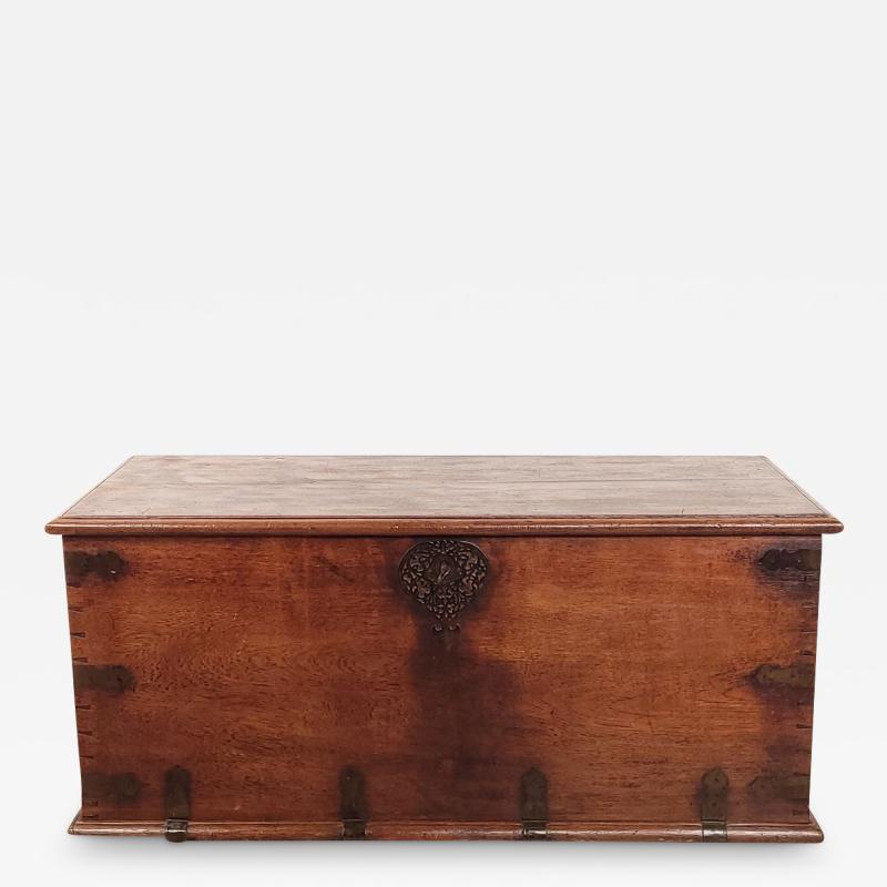 Anglo Indian Hardwood Chest Trunk 19th century