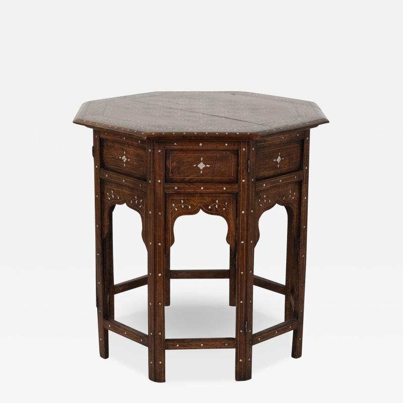 Anglo Indian Octagonal Inlaid Game Table Circa 1890