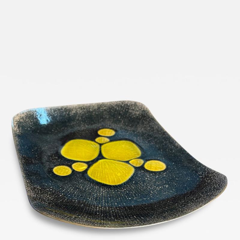 Annemarie Davidson Annemarie Davidson Ghostline Enamel and Copper Dish in Yellow and Black