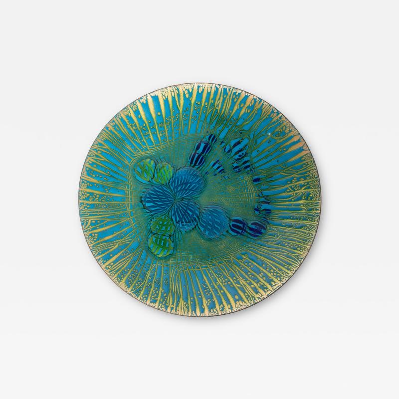 Annemarie Davidson Extra Large Annemarie Davidson Ghostline Enamel Plate California 1960s