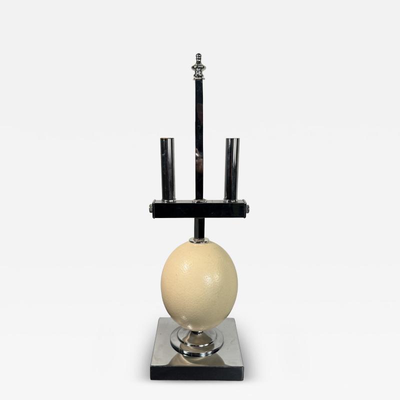 Anthony Redmile MODERNIST CHROME OSTRICH EGG LAMP