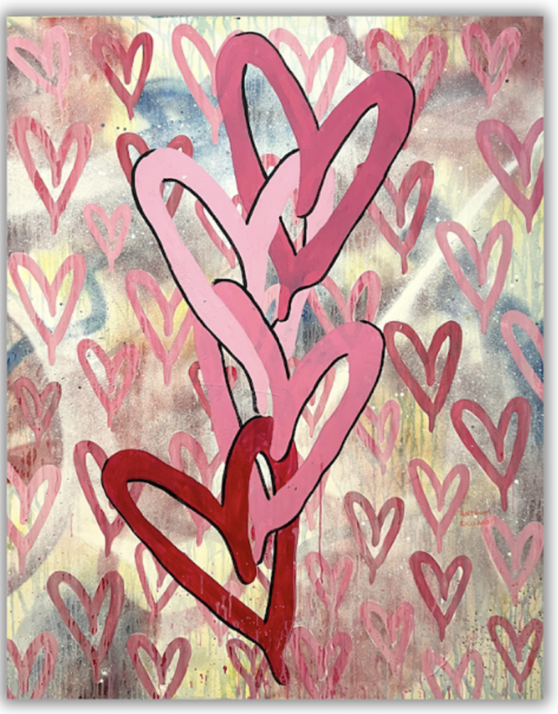 Anthony Ricciardi 4 linking hearts pink