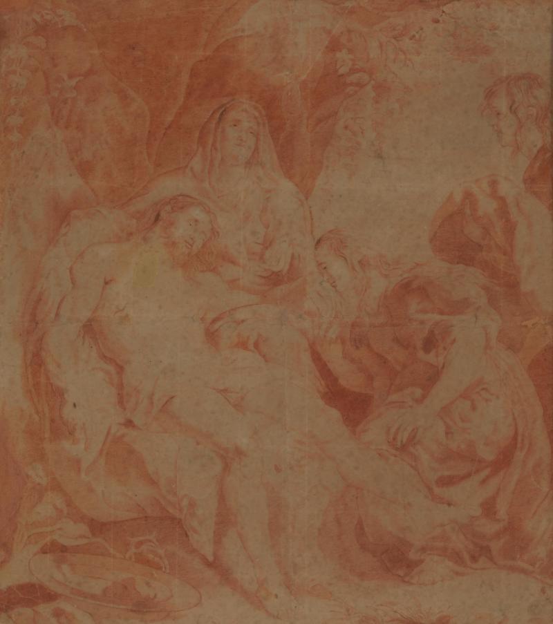 Anthony van Dyck The Lamentation of Christ Red Chalk Drawing