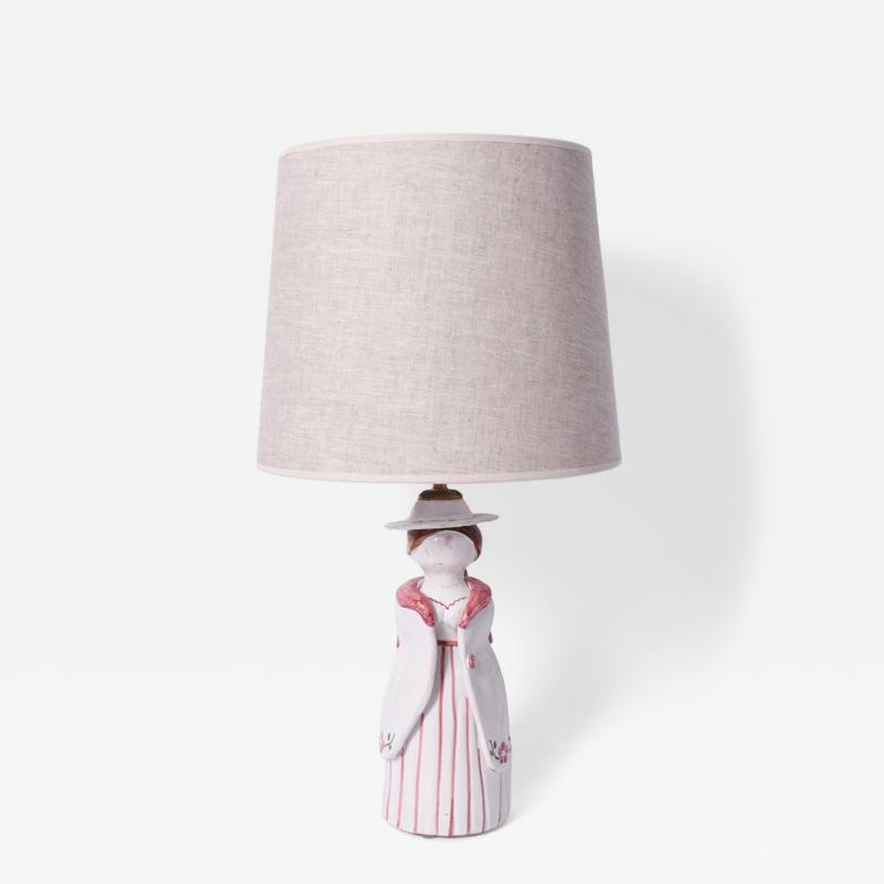 Anthropomorphic ceramic lamp representing a farmer woman Portugal 1950s