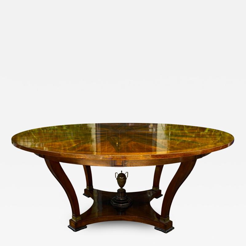 Antique 10 Regency Mahogany Inlaid Dining Table W Two Leaves