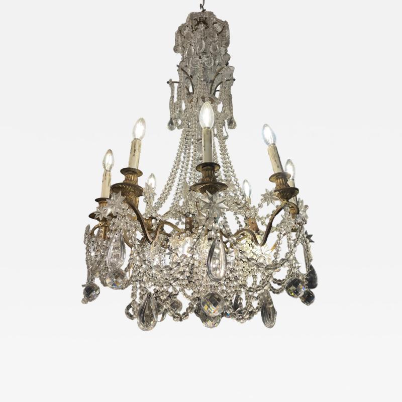 Antique 12 bulb Crystal Chandelier