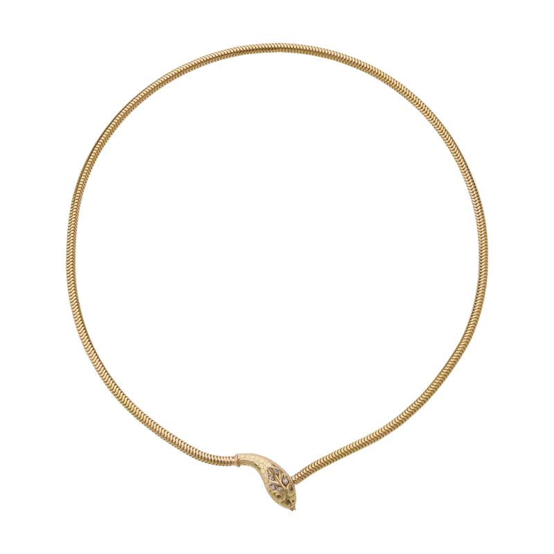 Antique 18K Gold Snake Necklace