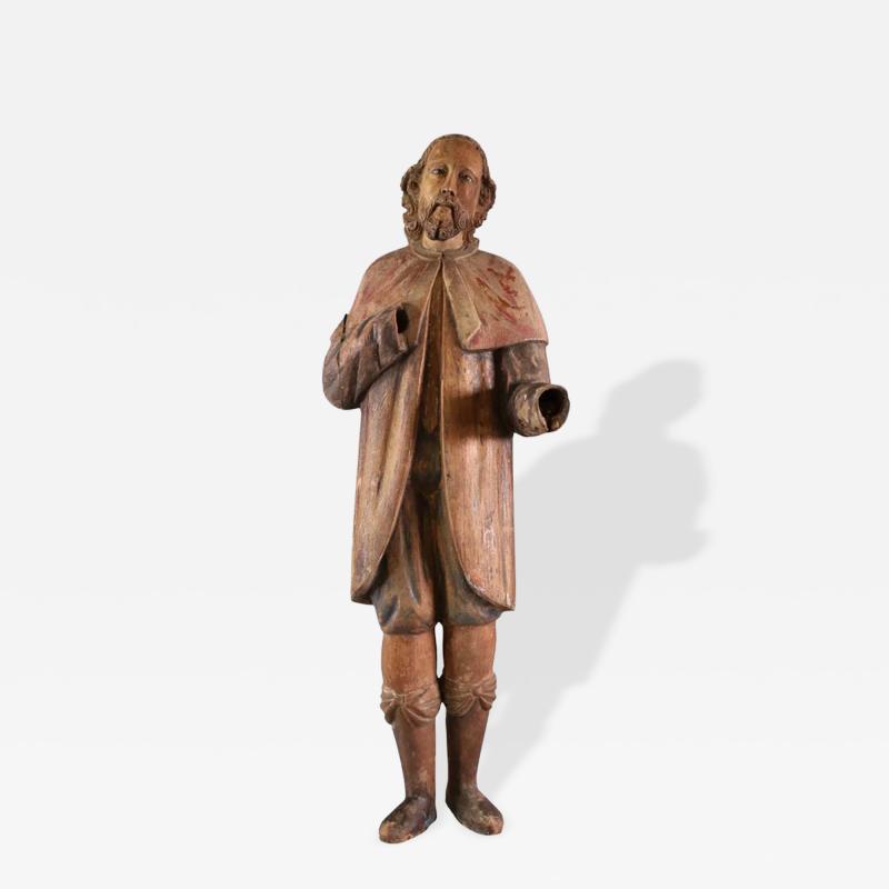 Antique 18th C Carved Spanish Colonial 22 Santos Figure