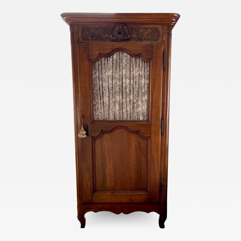 Antique 18th C French Country Fruitwood Bonnetierre Cupboard Cabinet