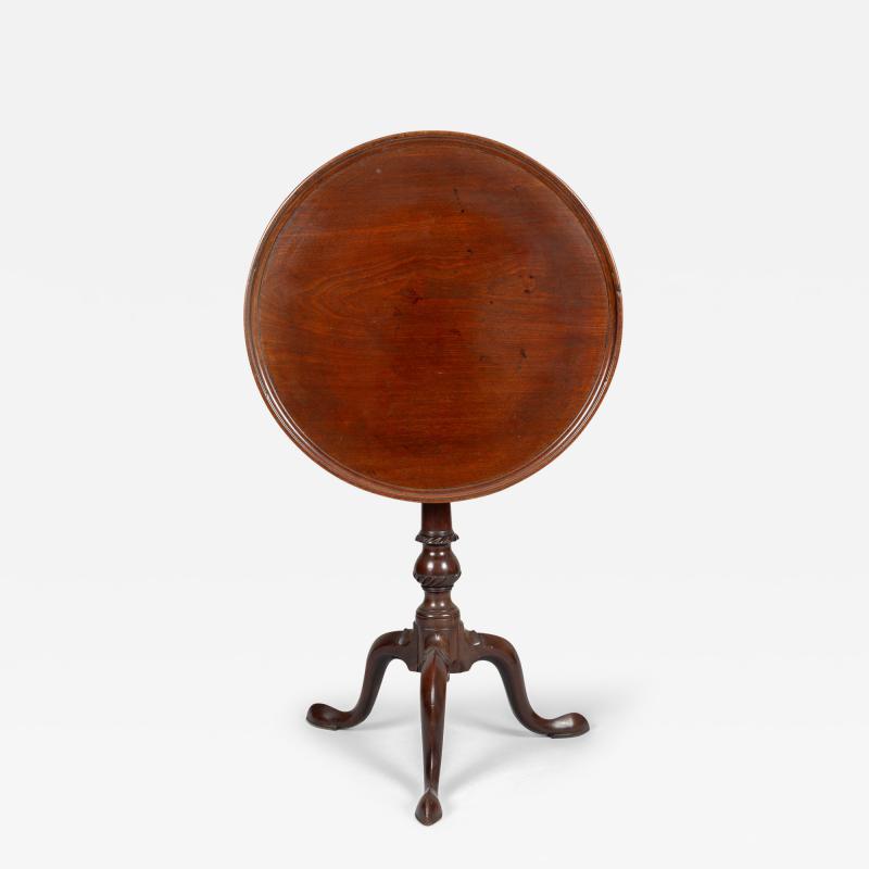 Antique 18th Century George III Mahogany Tilt Top Pedestal Birdcage Tea Table