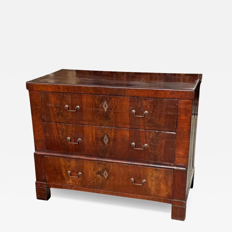 Antique 19c Louis Philippe Mahogany Chest of Drawers Commode