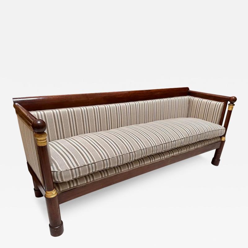 Antique 19th C Empire Mahogany Gilt Bronze Sofa