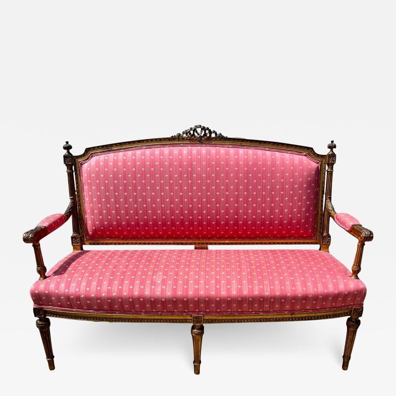 Antique 19th C French Louis XVI Giltwood Sofa Settee